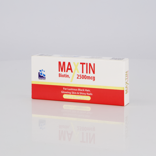 Maxtin Biotin 2500mcg ( Improves infrastructure of hair, skin, and nails ) Maxtin Biotin 2500mcg ( Improves infrastructure of hair, skin, and nails )